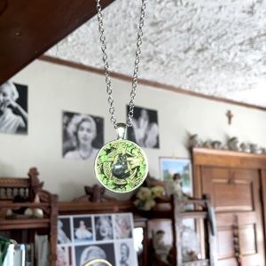 Black cat & pentacle necklace